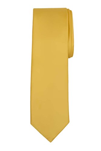 Jacob Alexander Solid Color Men's Regular Tie - Bright Gold