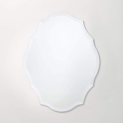 Better Bevel 23.5" x 30.5" Frameless Scalloped Oval Mirror 1" Beveled