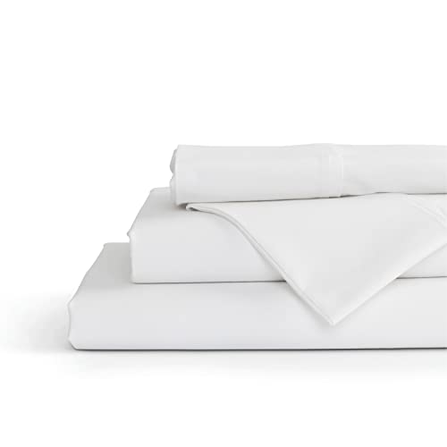 100 Cotton Percale Sheets Full Size, White, Deep Pocket, 4 Piece 1