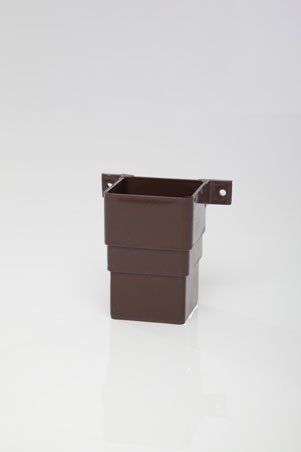 POLYPIPE RS234 Brown Pipe Connector and Bracket Flush for 65mm Square downpipe