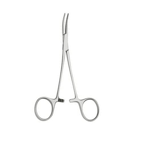 Beauty+ Crile Pet Grooming Forceps Straight or Curved, Fishing Forceps, 16cm (Curved)