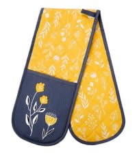 Sterling Sports®DOUBLE OVEN GLOVES MITT 100% COTTON FLORAL NOVELTY KITCHEN COOKING New Range BBQ (MT-FY)
