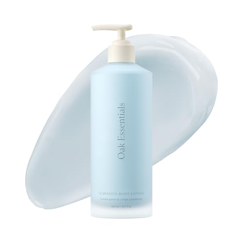 Oak Essentials Luminous Body Lotion, Hydrating Body Lotion for Women with Blue Tansy, Rose Oil, Shea Butter and Coconut Oil, Lightweight Moisturizer for Dry and Sensitive Skin, 10.1 Fl Oz