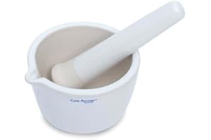 Cole-Parmer AO-63100-69 Mortar and Pestle Set, Porcelain, 400 mL