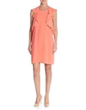 Jenni Flounce Dress, Medium, Pink Coral