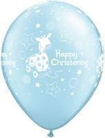 High Quality 11" Happy Christening Boy Blue Balloons (five pack)