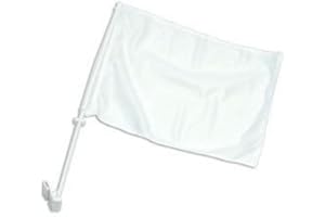 FLAGSIMP One Dozen White Single-Sided Car Flag