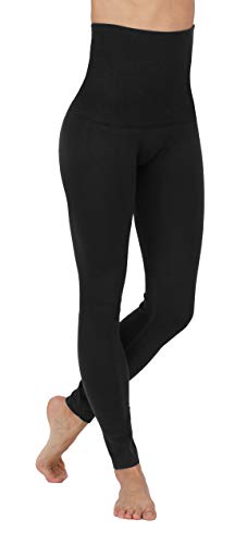 Fleece-Lined-Leggings-High-Waist-Tummy-Control-Cotton-French-Terry-Pants