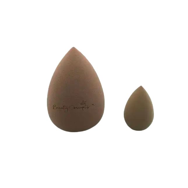 Makeup Sponge Beauty Blender Foundation Sponges Latex Free Blender Beauty Makeup Sponges for Liquid Foundation Powder Sunscreen and Cream 1 Big Sponge 1 Little Sponge (Coffee) (Mocha)