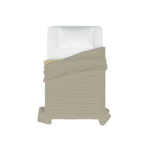 Italian Bed Linen Elegant Summer Quilt Dove Grey/Cream, Single