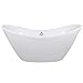 Freestanding Bathtub – 59 Inch Black Acrylic Bathtub – Modern Stand Alone Tub