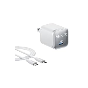 Anker Nano Charger (45W) with USB-C & USB-C ケーブル ホワイト USB PD USB-C 急速充電器