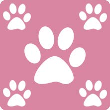 Pink with White Multi-Paws