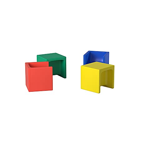 Children's Factory Cube Chairs, Set4, Primary, CF910007, Classroom