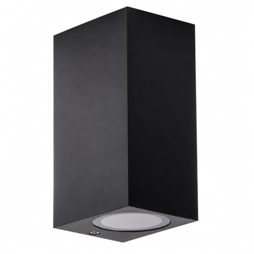 Luminária Arandela LED Externa 2 Fachos Quadrada IP54 Preta para Fachadas