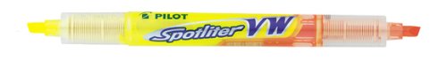 Pilot VW Spotliter Double Ended Highlighter 3.6 mm Tip - Yellow/Orange, Box of 12
