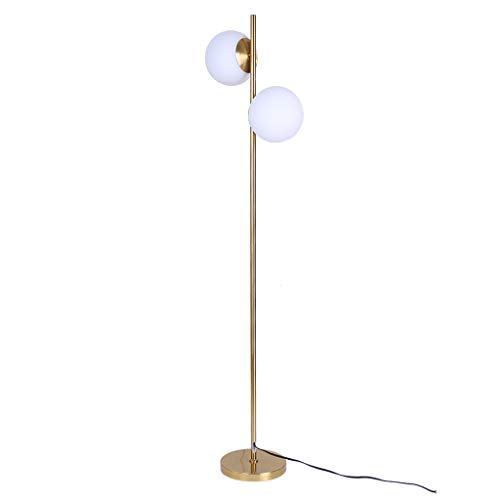 Iniubi 2 Light Floor Lamp Frosted Glass Globe Lamp Floor
