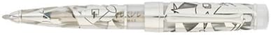 Stipula Galileo Skeleton Limited Edition Ballpoint Pen, Clear Barrel with Shiny Silver Overlay (ST48981)