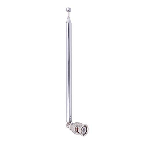 Fancasee BNC Radio Antenna with BNC Male Plug Jack Connector Adapter Telescopic Stainless Steel HF VHF UHF Antenna for Portable Handheld Radio Scanner FM Transmitter Wireless Microphone Receiver