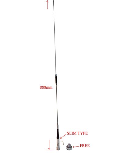 Anteenna TW-M510 Ham Mobile Antenna with UHF Male Connector 144/440MHz VHF/UHF 2m/70cm Max Powr 100W 1 PC Free White Color of Adaptor Connector NMO to UHF Female (SO-239)