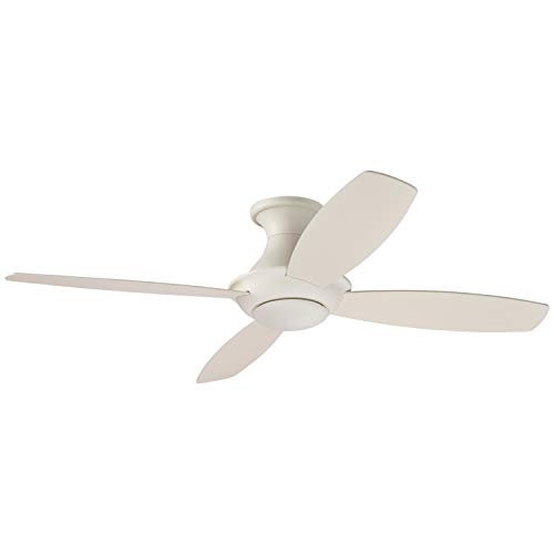 Stone Beam Modern Remote Control Flush Mount Ceiling Fan With