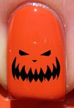 Halloween Pumpkin Face - Nail Decals by YRNails