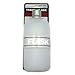 16 Ounce, White Colored Plastic Travel Flask with Chrome Top Cup