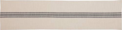 Piper Classics Market Place Gray Grain Sack Stripe Table Runner, 13" x 54", Farmhouse Style, Gray and Cream Tabletop DÃ©cor