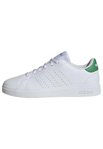 Mixte Enfant Advantage Base 2.0 Junior Shoes, Cloud White/Cloud White/Green, 36 2/3 EU