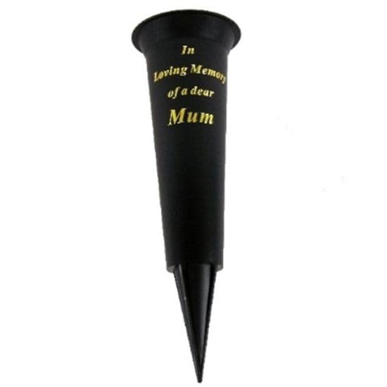 Special Graveside Memorial Grave Spiked Flower Vase In Loving Memory Special Memorial Vase for Graves - Plastic Cemetery Flower Holder with Spike, (1, Mum)
