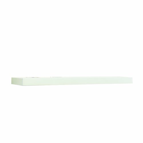 InPlace Shelving 0191828 Wide Floating Wall Mountable Shelf, White, 23.6-Inch Wide by 10-Inch Deep by 2-Inch High