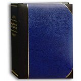 Pioneer Ledger Le'Memo Bi-Directional Bound Photo Album, Solid Black / Blue Color Covers with Gold Accents, Holds 200 5x7" Photos, 2 Per Page.