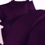 1200 Thared Count QUEEN SIZE (Standard) 2pc Egyptian Quality Micro Fiber PILLOW CASES, DARK PURPLE