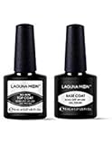Lagunamoon Gel Nail Polish Soak Off UV LED Gel Base Coat and No Wipe Top Coat Gel Polish Set-8ml