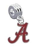 Alabama Crimson Tide Charm with Connector - Universal European Slide On Charm - Classic & Original Style Perfect for Bracelets, Necklaces, DIY Jewelry