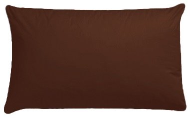 Luxury Polycotton Pair of Plain Pillowcase, 49cm x 74cm - Chocolate, Pack of 2