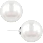 Handamde White Pearl Studs Earrings for Women, Love Earrings Valentines Day Earrings Girlfriends Wife Jewelry Gifts