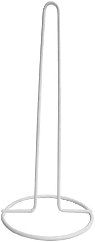 Paper Towel Holder Metal Painted in White Color Countertop Fits Regular and Jumbo Rolls