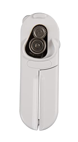 Culinare MagiCan, Manual Can Opener with Lid Release - Heavy Duty Lid Opener Kitchen Gadgets - Home Can Lid Opener Manual - Easy to Use Hand Held Effortlessly Open Cans, White, Stainless Steel