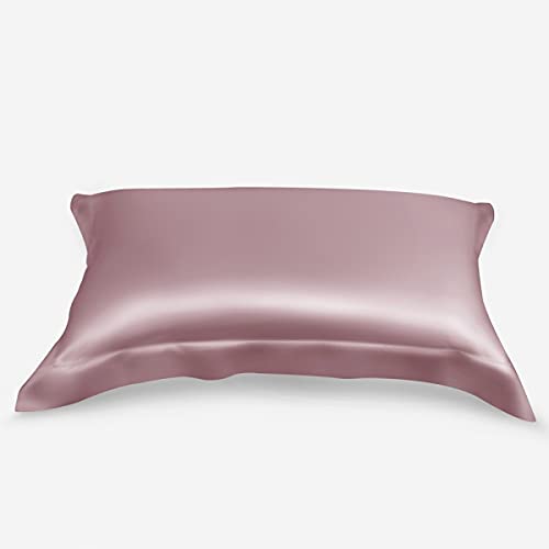 Waterlily 100% Mulberry Silk Pillowcase Oxford Pillowcases for Hair and Skin Envelope 50x75cm Both Sides 19momme Charmeuse Soft Natural Organic Luxury Pillow Case Cover (1, Mauve)