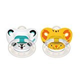 Nuk Animal Faces Rubber/Silicone Size 2 Orthodontic Pacifier (Pack of 2)