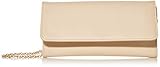 Ferrara Women's Faux Saffiano Bifold Cross Body Clutch Wallet, Beige, Regular