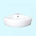 Renovators Supply Manufacturing MINI HUDSON Countertop Corner Vessel Sink 17 1/8 In. Triangular White Ceramic Bathroom Sink With Overflow And Single Faucet Hole