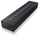Icy Box 13 Port USB 3.0 Hub with USB charge port, Black by Raidsonic