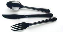 100 Black Plastic Cutlery Forks Heavy Duty