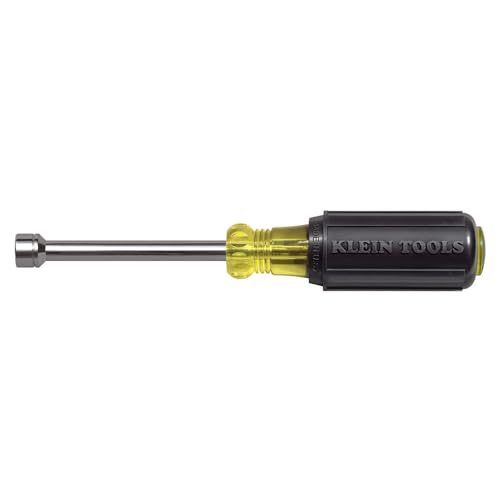 Klein Tools 630-8MM 8 mm Nut Driver, Made in USA, Cushion-Grip, 3-Inch Hollow Shaft