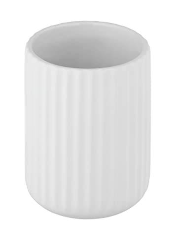 Wenko Bicchiere porta spazzolini Belluno, Ceramica, Bianco/Nero
