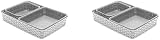 Curver My Style Rattan Effect Set of 3 Desk Storage Baskets Light Grey