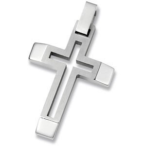 Stainless-Steel-Cut-out-Cross-Pendant. 