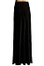 GotStyle Vivicastle Women's Spand Long Solid Rayon Foldover Maxi Skirt (Medium, Black)